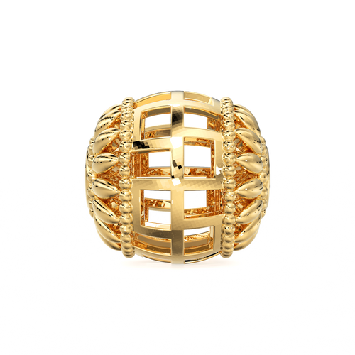 Designer Cage Solid Gold Handmade Round Spacer Gold Bead Finding 8mm 10mm