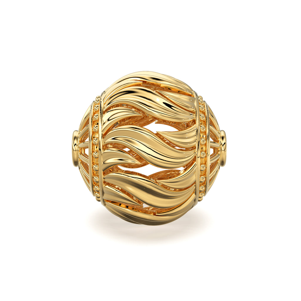 18k Solid Gold Handmade Designer Round Spacer Bead Finding 8mm 9mm 10mm