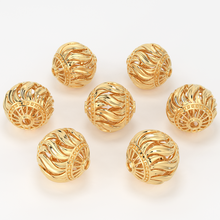 Load image into Gallery viewer, 18k Solid Gold Handmade Designer Round Spacer Bead Finding 8mm 9mm 10mm
