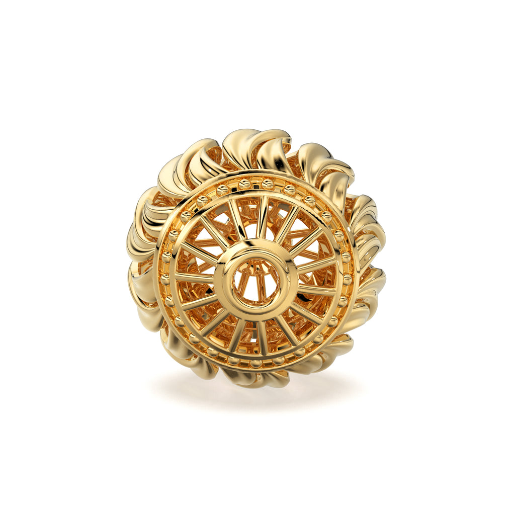 18k Solid Gold Handmade Designer Round Spacer Bead Finding 8mm 9mm 10mm