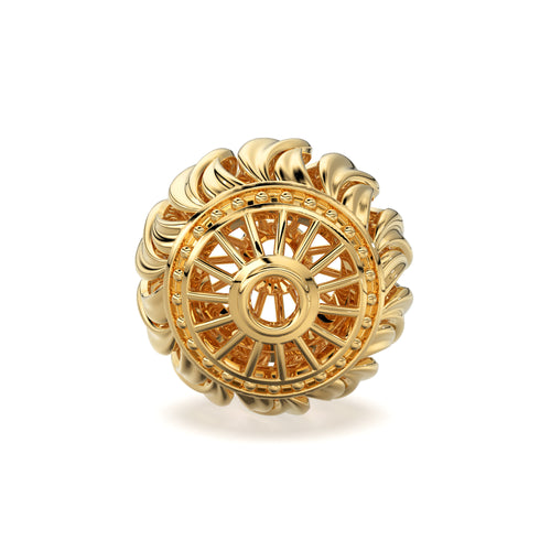 18k Solid Gold Handmade Designer Round Spacer Bead Finding 8mm 9mm 10mm