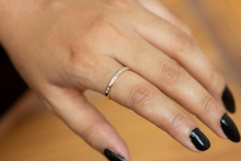 Load image into Gallery viewer, 14K Gold Baguette Diamond Band / 2.0MM Thin Channel Set Diamond Ring / Half Eternity Stackable Ring / Diamond Wedding Ring / Minimalist Ring