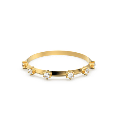 Diamond Eternity Ring/ Diamond Eternity Wedding Band/ 14k Gold Thin Diamond Wedding Band/ Micro Pave Thin Diamond Eternity Band in 14k Gold - Jalvi & Co. 