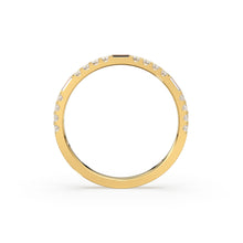 Load image into Gallery viewer, Baguette Diamond Ring / 14k Gold Baguette and Round Cut Diamond Wedding Band / Half Eternity / Stackable Diamond Ring / Holiday Sale