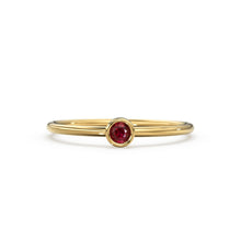 Load image into Gallery viewer, Rose Gold Ruby Ring / 14k Rose Gold Single Ruby 0.08ctw Engagement Ring / Ruby Gemstone Ring / Stacking Natural Ruby Ring / July Birthstone