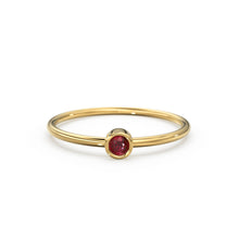 Load image into Gallery viewer, Rose Gold Ruby Ring / 14k Rose Gold Single Ruby 0.08ctw Engagement Ring / Ruby Gemstone Ring / Stacking Natural Ruby Ring / July Birthstone