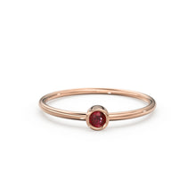 Load image into Gallery viewer, Rose Gold Ruby Ring / 14k Rose Gold Single Ruby 0.08ctw Engagement Ring / Ruby Gemstone Ring / Stacking Natural Ruby Ring / July Birthstone