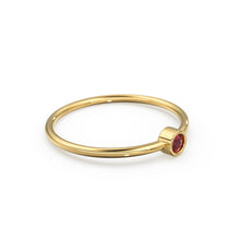 Load image into Gallery viewer, Rose Gold Ruby Ring / 14k Rose Gold Single Ruby 0.08ctw Engagement Ring / Ruby Gemstone Ring / Stacking Natural Ruby Ring / July Birthstone