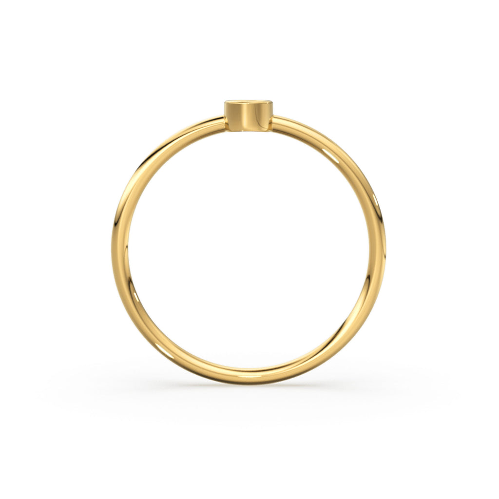 Emerald Ring / 14k Gold Single Emerald 0.08ctw Engagement Ring / Emerald Gemstone Ring / Stacking Natural Emerald Ring