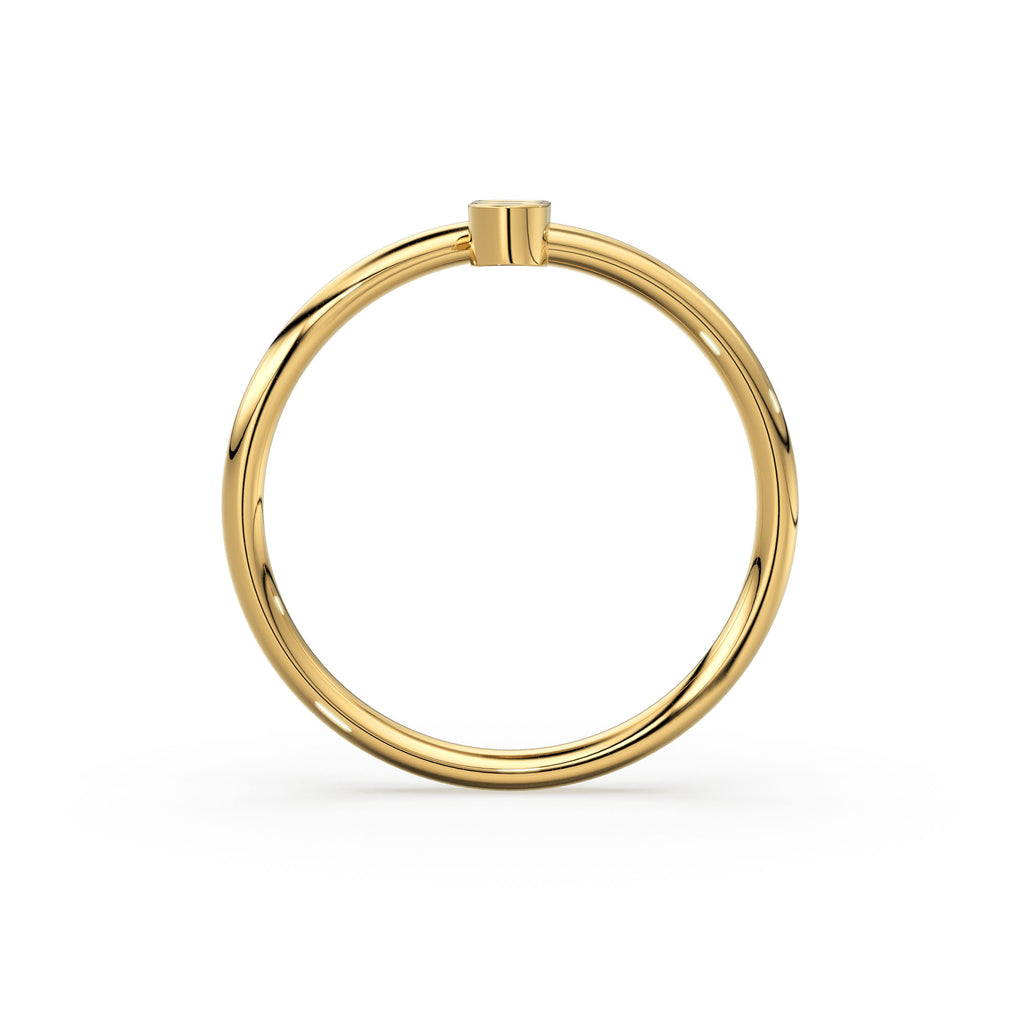 Dual Diamond Ring / Double Stone Ring / 14k Gold Ring / Diamonds Cuff Ring, Gold Stacking Ring / Thin gold ring / Diamond Bypass Ring