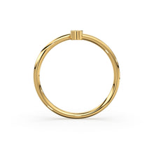 Load image into Gallery viewer, Dual Diamond Ring / Double Stone Ring / 14k Gold Ring / Diamonds Cuff Ring, Gold Stacking Ring / Thin gold ring / Diamond Bypass Ring