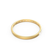 Load image into Gallery viewer, 14K Gold Baguette Diamond Band / 2.0MM Thin Channel Set Diamond Ring / Half Eternity Stackable Ring / Diamond Wedding Ring / Minimalist Ring