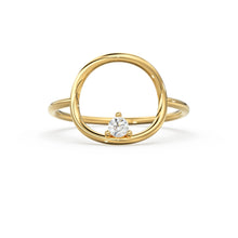 Load image into Gallery viewer, Open Circle Diamond Ring in 14k Gold / Unique Diamond Ring / Special Gift / Graduation Gift