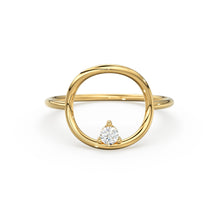 Load image into Gallery viewer, Open Circle Diamond Ring in 14k Gold / Unique Diamond Ring / Special Gift / Graduation Gift