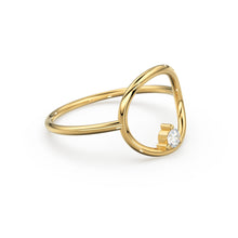 Load image into Gallery viewer, Open Circle Diamond Ring in 14k Gold / Unique Diamond Ring / Special Gift / Graduation Gift