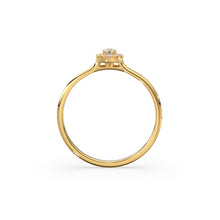 Load image into Gallery viewer, Diamond Ring / 14k Halo Diamond Ring / Minimal Diamond Ring / Delicate Diamond Ring / Promise Ring / Birthday Gift Idea / Gold Ring