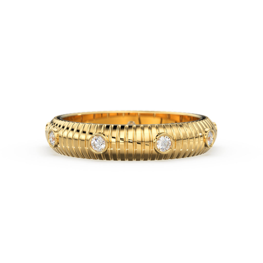 Bold Diamond Ring / 14k Bezel Diamond Ring / Thick Stacking Diamond Ring / Bold Diamond Ring / Promise Ring / Birthday Gift / Gold Ring