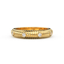 Load image into Gallery viewer, Bold Diamond Ring / 14k Bezel Diamond Ring / Thick Stacking Diamond Ring / Bold Diamond Ring / Promise Ring / Birthday Gift / Gold Ring