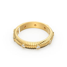 Load image into Gallery viewer, Bold Diamond Ring / 14k Bezel Diamond Ring / Thick Stacking Diamond Ring / Bold Diamond Ring / Promise Ring / Birthday Gift / Gold Ring