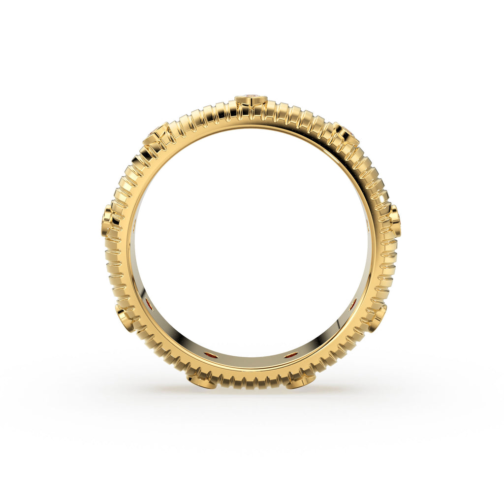 Bold Diamond Ring / 14k Bezel Diamond Ring / Thick Stacking Diamond Ring / Bold Diamond Ring / Promise Ring / Birthday Gift / Gold Ring