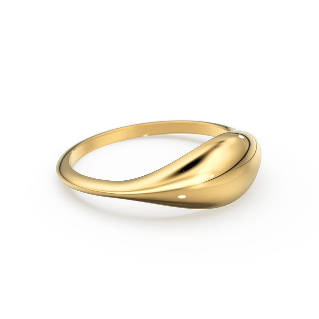 Gold Ring / 14k Gold Statement Ring / Bold Dome Graduating Ring for Women / Pinky Ring