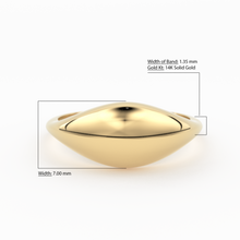 Load image into Gallery viewer, Gold Ring / 14k Gold Statement Ring / Bold Dome Graduating Ring for Women / Pinky Ring