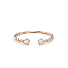 Load image into Gallery viewer, Dual Birthstone Ring / Open Diamond Ring / Two Birthstone Ring / Promise Ring / His and Hers Promise Ring / Birthday gift for her
