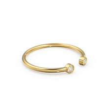 Load image into Gallery viewer, Dual Birthstone Ring / Open Diamond Ring / Two Birthstone Ring / Promise Ring / His and Hers Promise Ring / Birthday gift for her