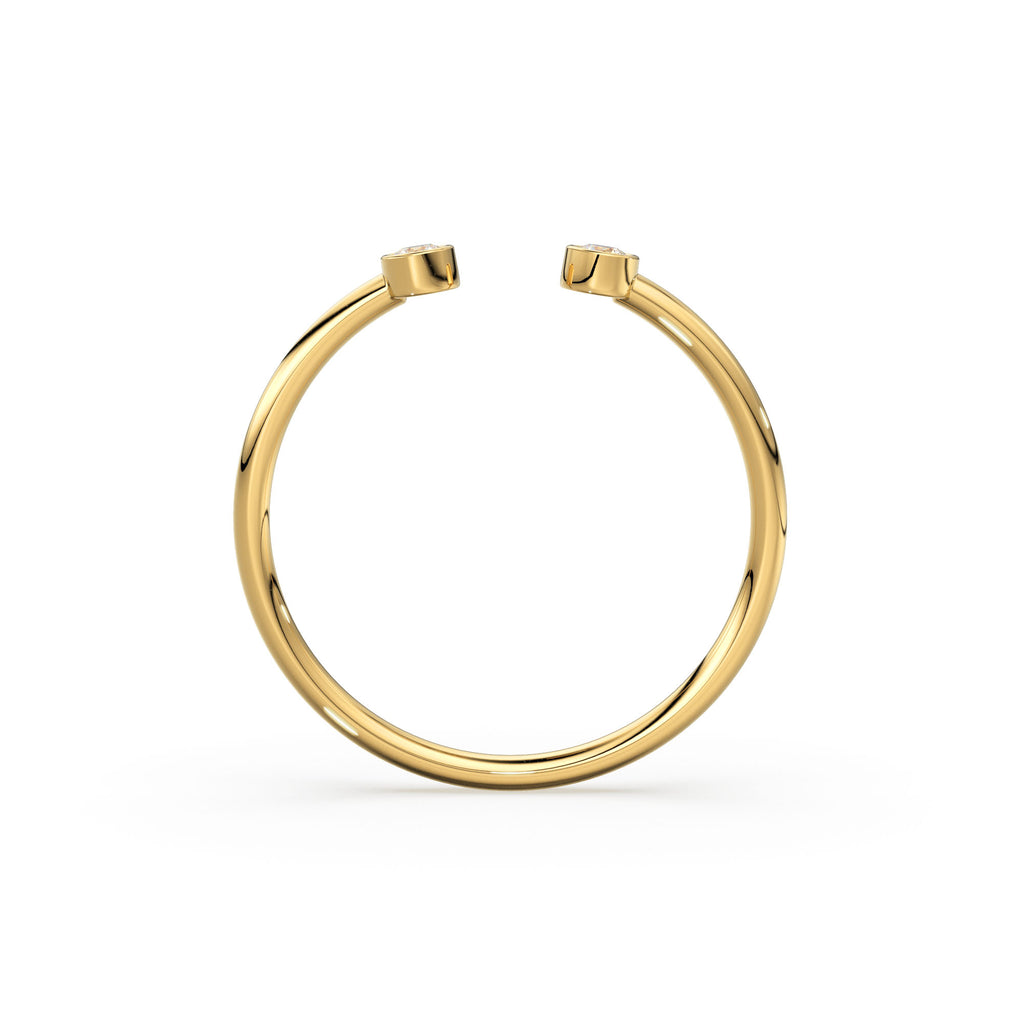 Dual Birthstone Ring / Open Diamond Ring / Two Birthstone Ring / Promise Ring / His and Hers Promise Ring / Birthday gift for her