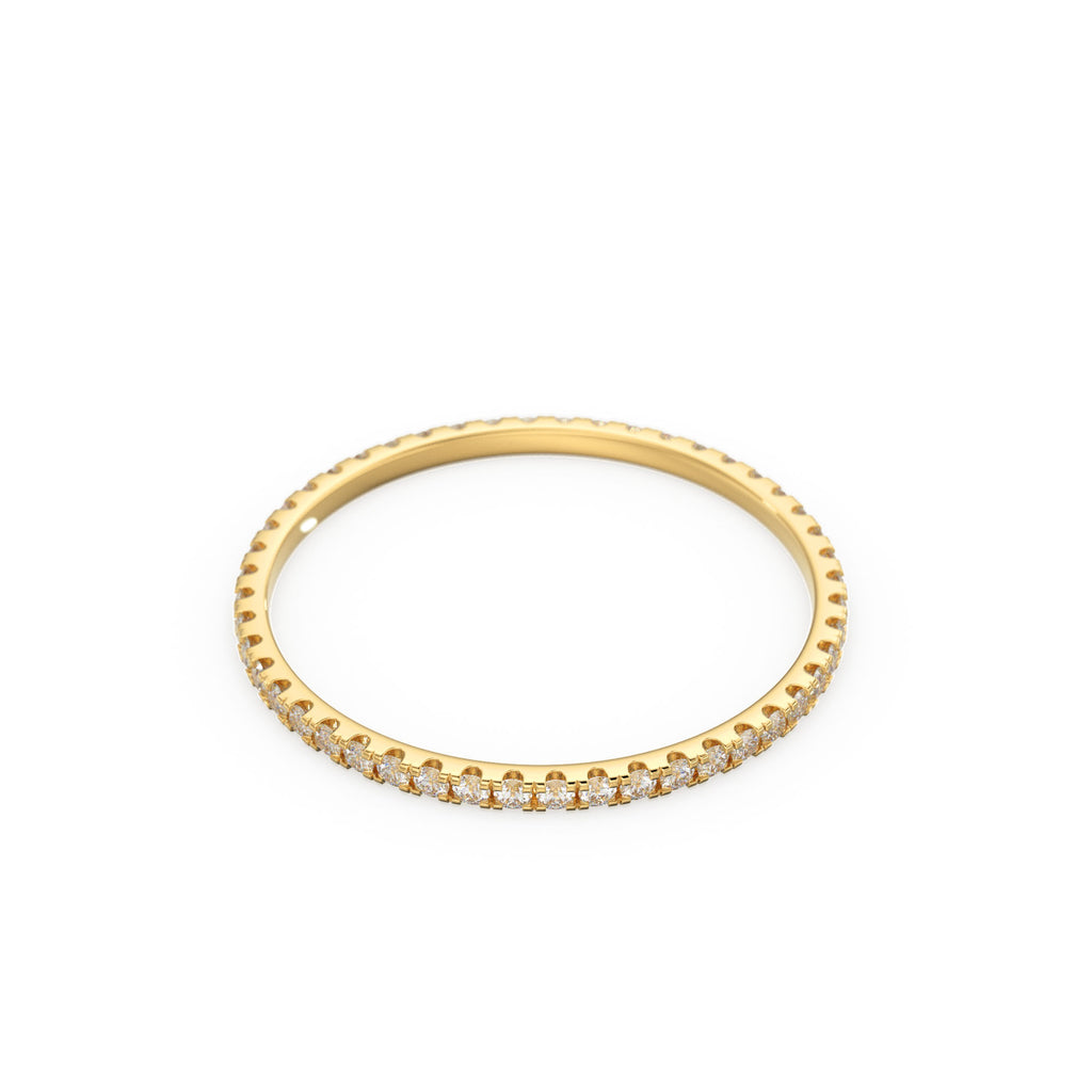Diamond Eternity Band - Micro Pave Diamond Eternity Band Available as 14k Rose Gold, White Gold or Yellow Gold 1.35MM
