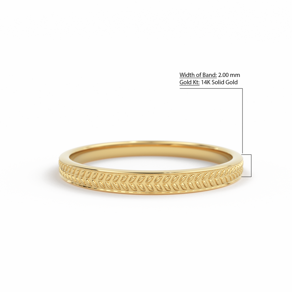 Gold Wedding Band in 14k Gold/ Herringbone Eternity Ring / Chevron Ring / 14K Gold Herringbone Ring / Minimalist Ring/ Chevron Eternity Ring