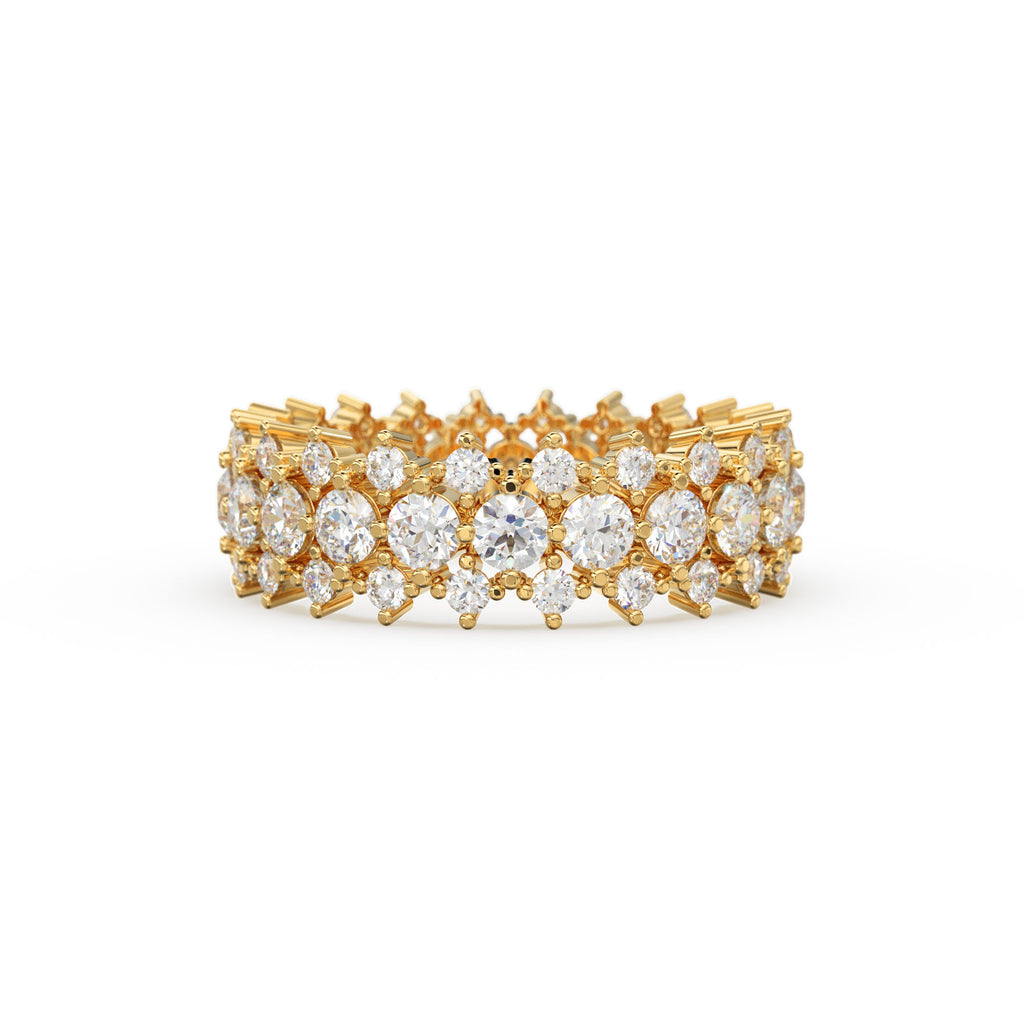 Diamond Anniversary Ring 2.50 ctw 14k Gold Half Eternity Round Brilliant Diamond Spike Ring / Diamond Wedding Band