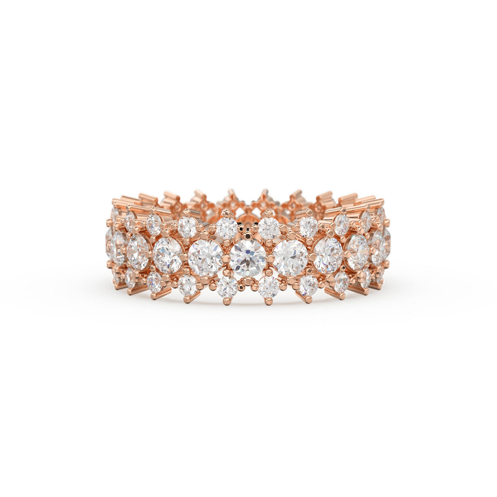 Diamond Anniversary Ring 2.50 ctw 14k Gold Half Eternity Round Brilliant Diamond Spike Ring / Diamond Wedding Band