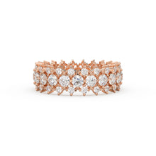 Load image into Gallery viewer, Diamond Anniversary Ring 2.50 ctw 14k Gold Half Eternity Round Brilliant Diamond Spike Ring / Diamond Wedding Band