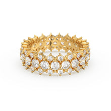 Load image into Gallery viewer, Diamond Anniversary Ring 2.50 ctw 14k Gold Half Eternity Round Brilliant Diamond Spike Ring / Diamond Wedding Band