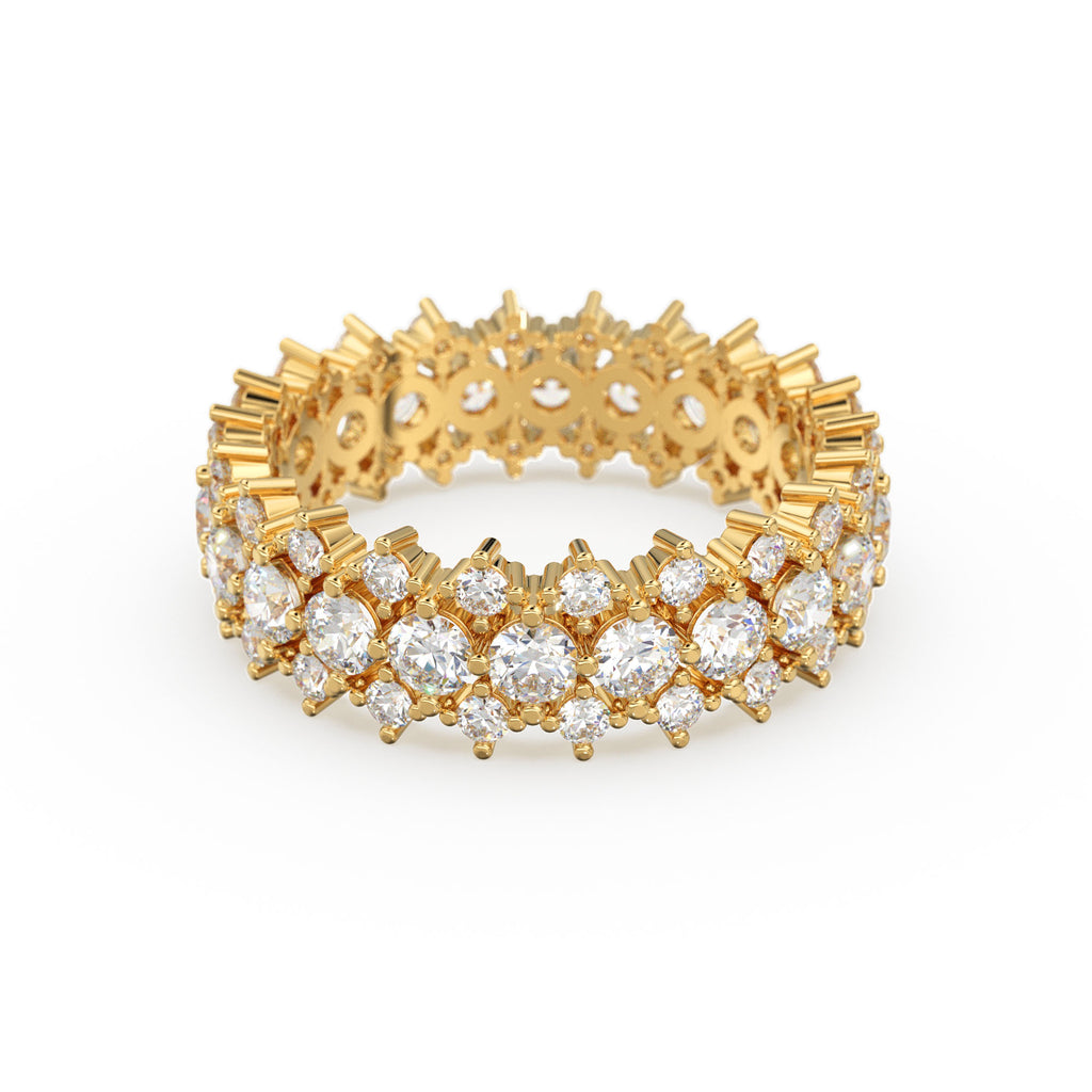 Diamond Anniversary Ring 2.50 ctw 14k Gold Half Eternity Round Brilliant Diamond Spike Ring / Diamond Wedding Band