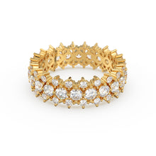 Load image into Gallery viewer, Diamond Anniversary Ring 2.50 ctw 14k Gold Half Eternity Round Brilliant Diamond Spike Ring / Diamond Wedding Band