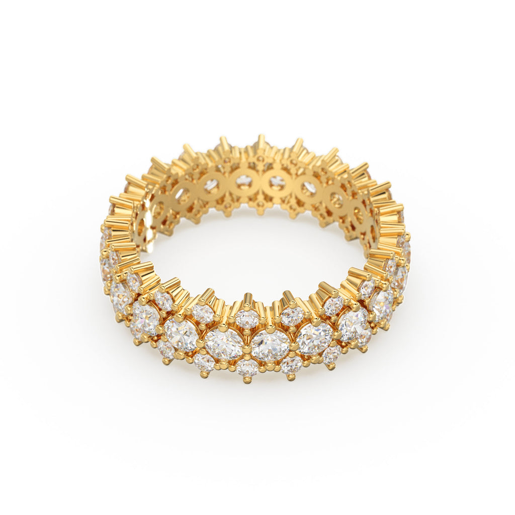 Diamond Anniversary Ring 2.50 ctw 14k Gold Half Eternity Round Brilliant Diamond Spike Ring / Diamond Wedding Band