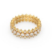 Load image into Gallery viewer, Diamond Anniversary Ring 2.50 ctw 14k Gold Half Eternity Round Brilliant Diamond Spike Ring / Diamond Wedding Band