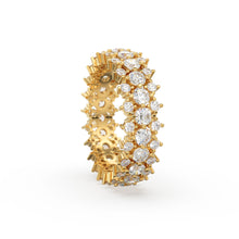 Load image into Gallery viewer, Diamond Anniversary Ring 2.50 ctw 14k Gold Half Eternity Round Brilliant Diamond Spike Ring / Diamond Wedding Band