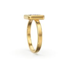 Load image into Gallery viewer, Baguette Diamond Ring / 14k Gold Baguette and Round Cut Diamond Ring / Statement Baguette Ring / Designer Mix Diamond Ring