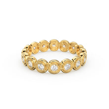 Load image into Gallery viewer, Diamond Eternity Ring / 14k Wedding Band for Her / Eternity Ring, Thick Diamond Band / Bezel Setting Eternity Band Rose Gold Ring for Wife