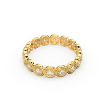 Load image into Gallery viewer, Diamond Eternity Ring / 14k Wedding Band for Her / Eternity Ring, Thick Diamond Band / Bezel Setting Eternity Band Rose Gold Ring for Wife