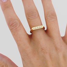 Load image into Gallery viewer, 14k Baguette Stackable Ring / Baguette Diamond Ring / Unique Baguette Ring / Baguette Diamond Bar Ring