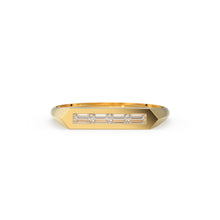 Load image into Gallery viewer, 14k Baguette Stackable Ring / Baguette Diamond Ring / Unique Baguette Ring / Baguette Diamond Bar Ring
