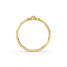 Load image into Gallery viewer, Diamond Ring / 14k Bezel Setting Diamond Cut Diamond Solitaire Ring / Ballerina Disc Ring / Diamond Cut Ray Ring
