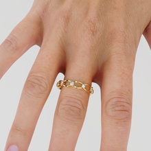 Load image into Gallery viewer, 14k Link Eternity Wedding Band / Diamond Wedding Ring / Unique Style Womens Wedding Band available in Gold, Rose Gold, and White Gold