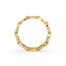 Load image into Gallery viewer, 14k Link Eternity Wedding Band / Diamond Wedding Ring / Unique Style Womens Wedding Band available in Gold, Rose Gold, and White Gold