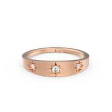 Load image into Gallery viewer, Star Setting Diamond Stacking Ring / 14k Gold Dainty Delicate Minimal Diamond Ring / avail in 14k Gold / Rose Gold