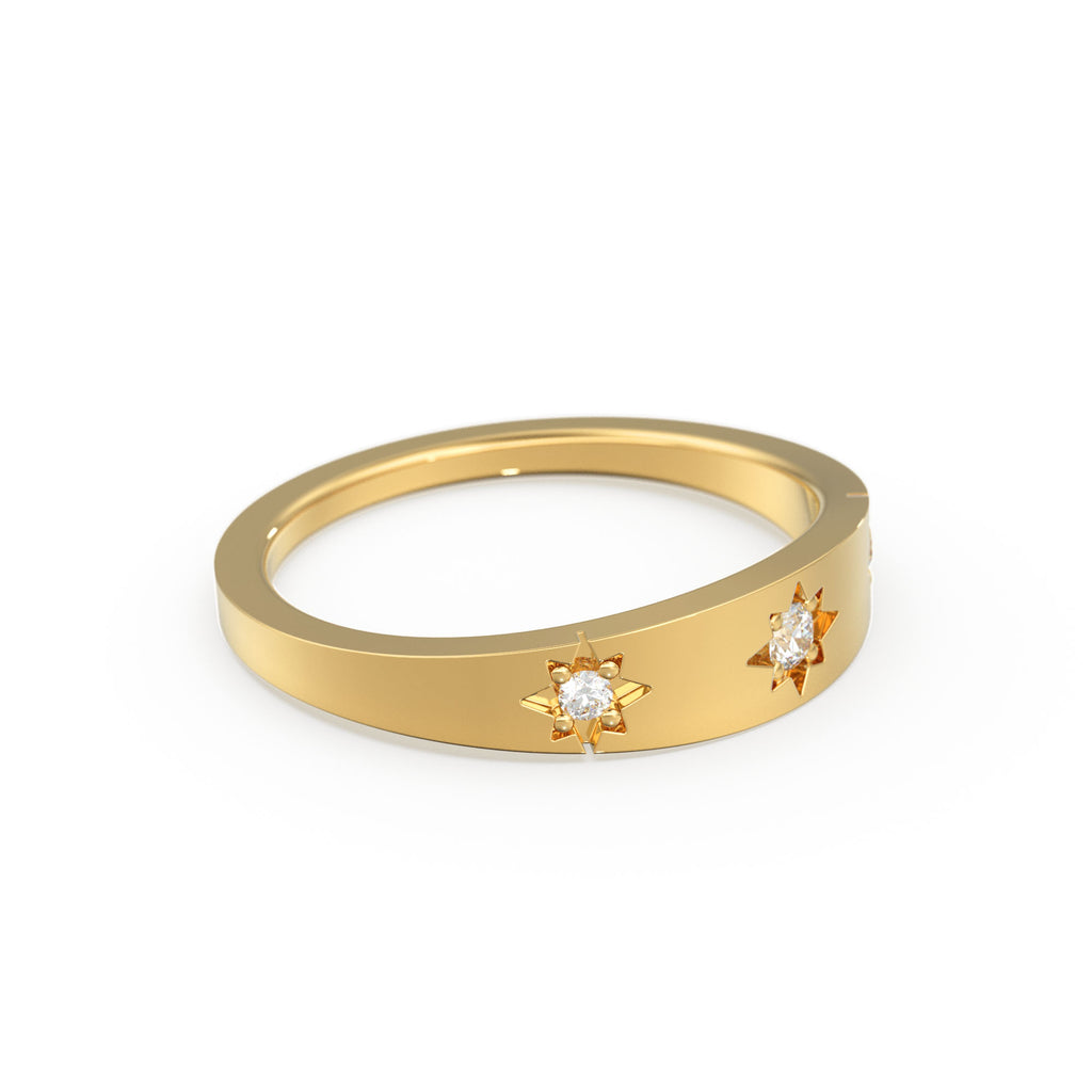 Star Setting Diamond Stacking Ring / 14k Gold Dainty Delicate Minimal Diamond Ring / avail in 14k Gold / Rose Gold